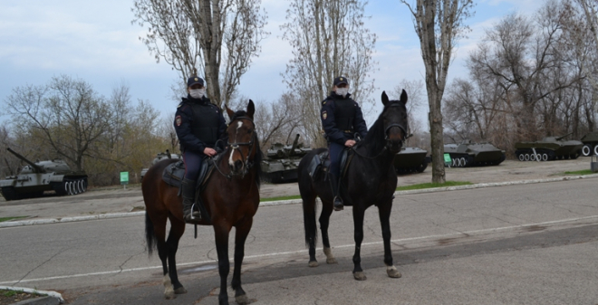 Саратовская кавалерия приступила к несению службы в городских скверах и парках