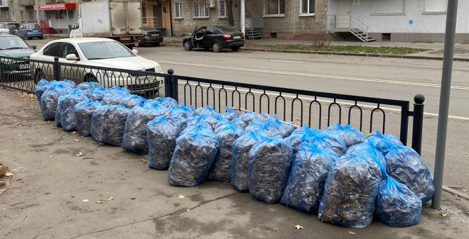В Октябрьском районе состоялся совместный субботник сотрудников администрации и студентов СГАУ им. Н.И. Вавилова