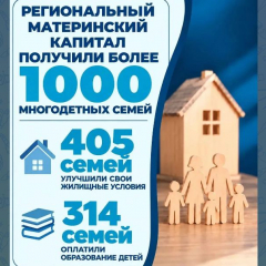 Бусаргин: Уже более 1000 наших многодетных семей получили региональный материнский капитал