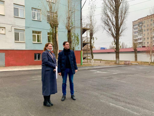 Программа «Школьный двор» позволила провести реконструкцию строевого плаца в кадетской школе