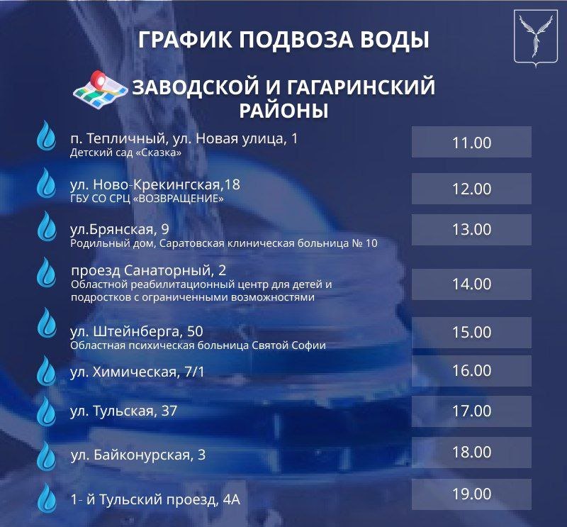 В Заводском и Гагаринском районе обеспечат подвоз воды
