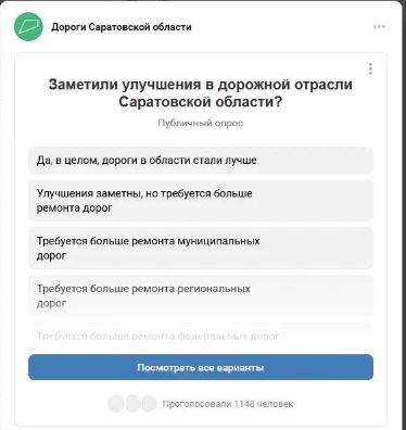 Саратовцы выбрали, что важнее в развитии дорожной сети